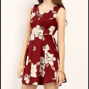 Maroon floral dress by PAPAYA